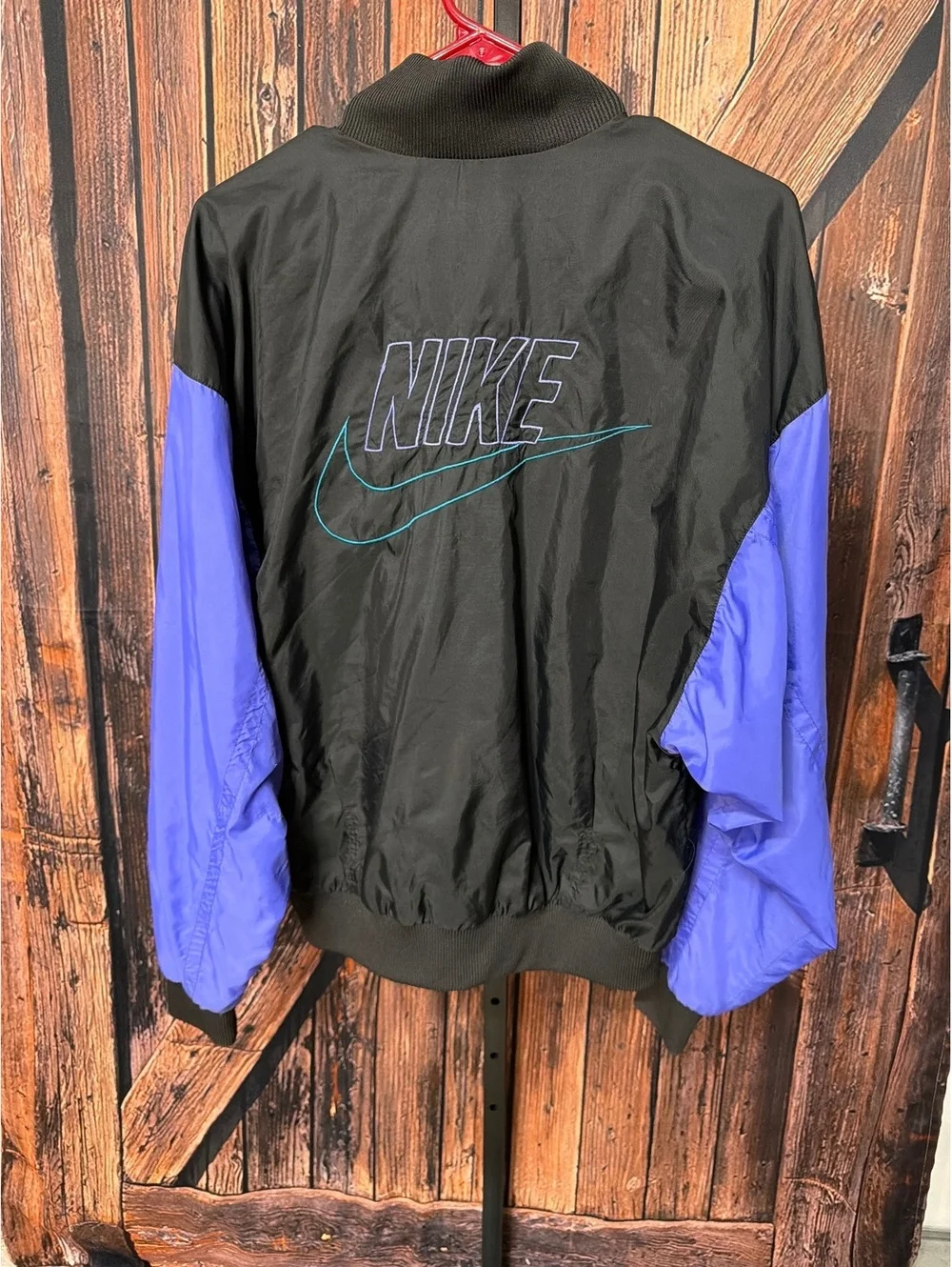 Nike Vintage Black and Purple Windbreaker Jacket